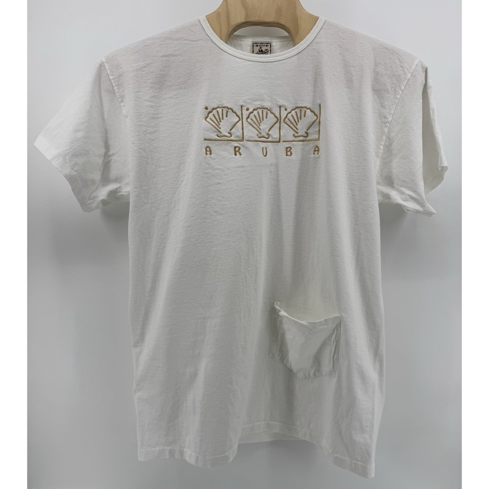 Vintage 90s Alore Aruba Sea Shells T-Shirt Size OS Single Stitch Made in USA